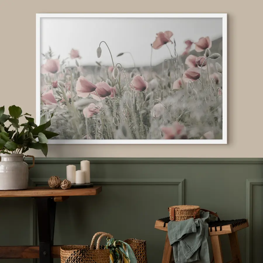 Fotobehang Klaprozen in gedempte kleuren f35592