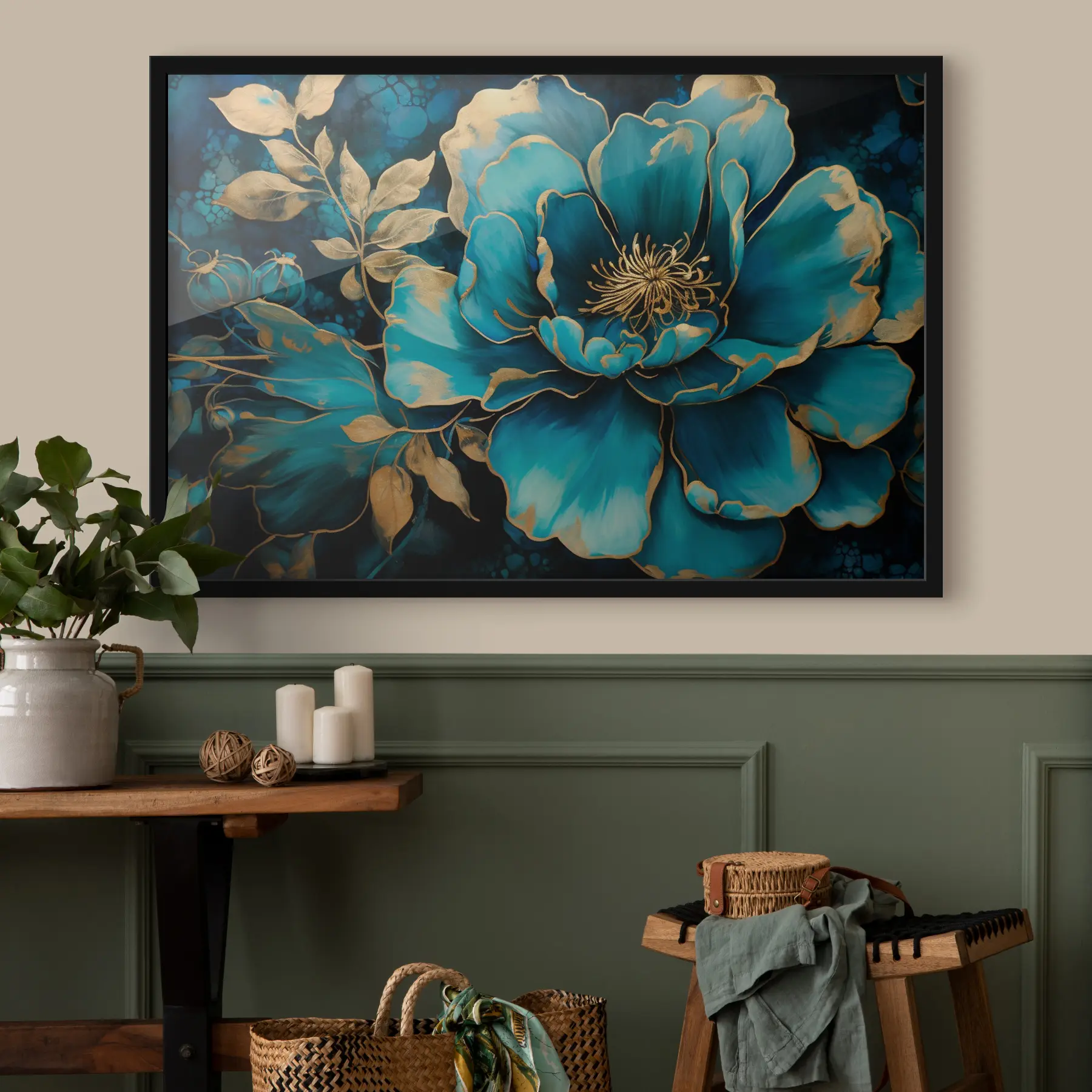 Fotobehang Blauwe pioenroos close-up f35643