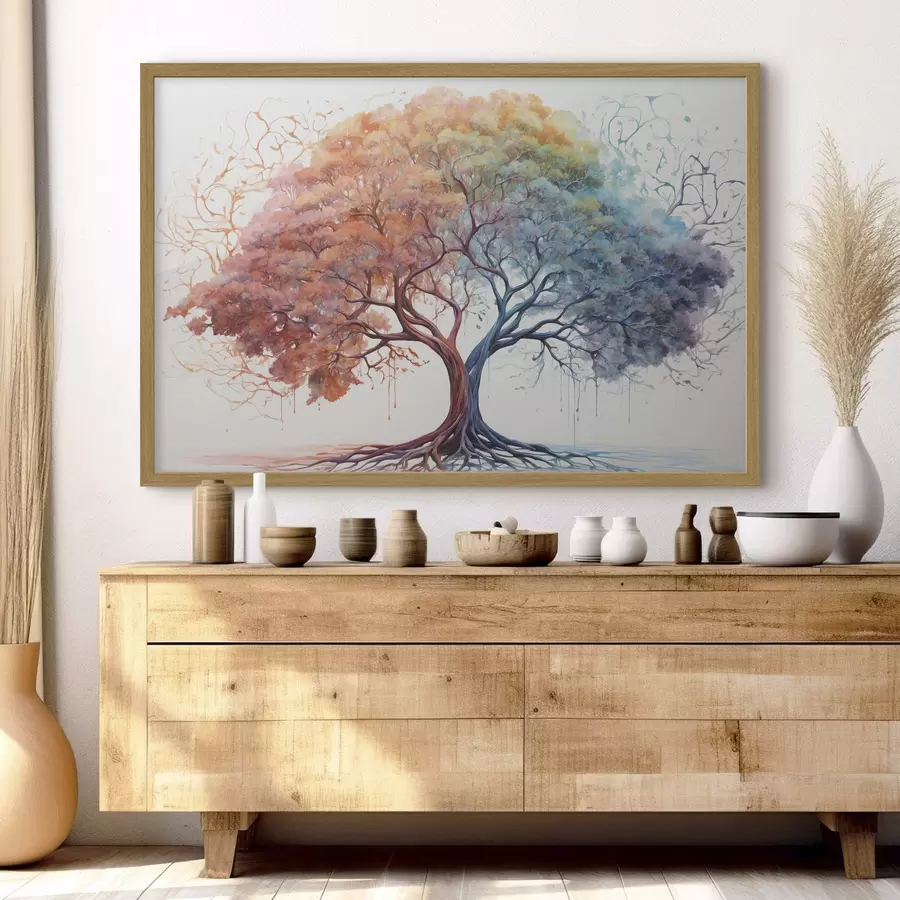 Fotobehang Fantastisch hout met een ander kleurenspectrum f36444