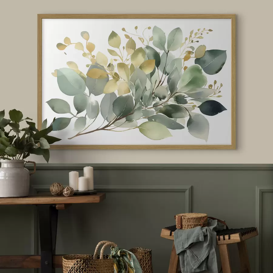 Fotobehang Takjes in groen en oker f36365