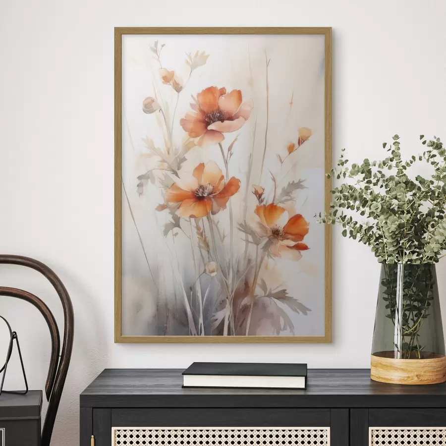Fotobehang Klaprozen in herinnering f33649