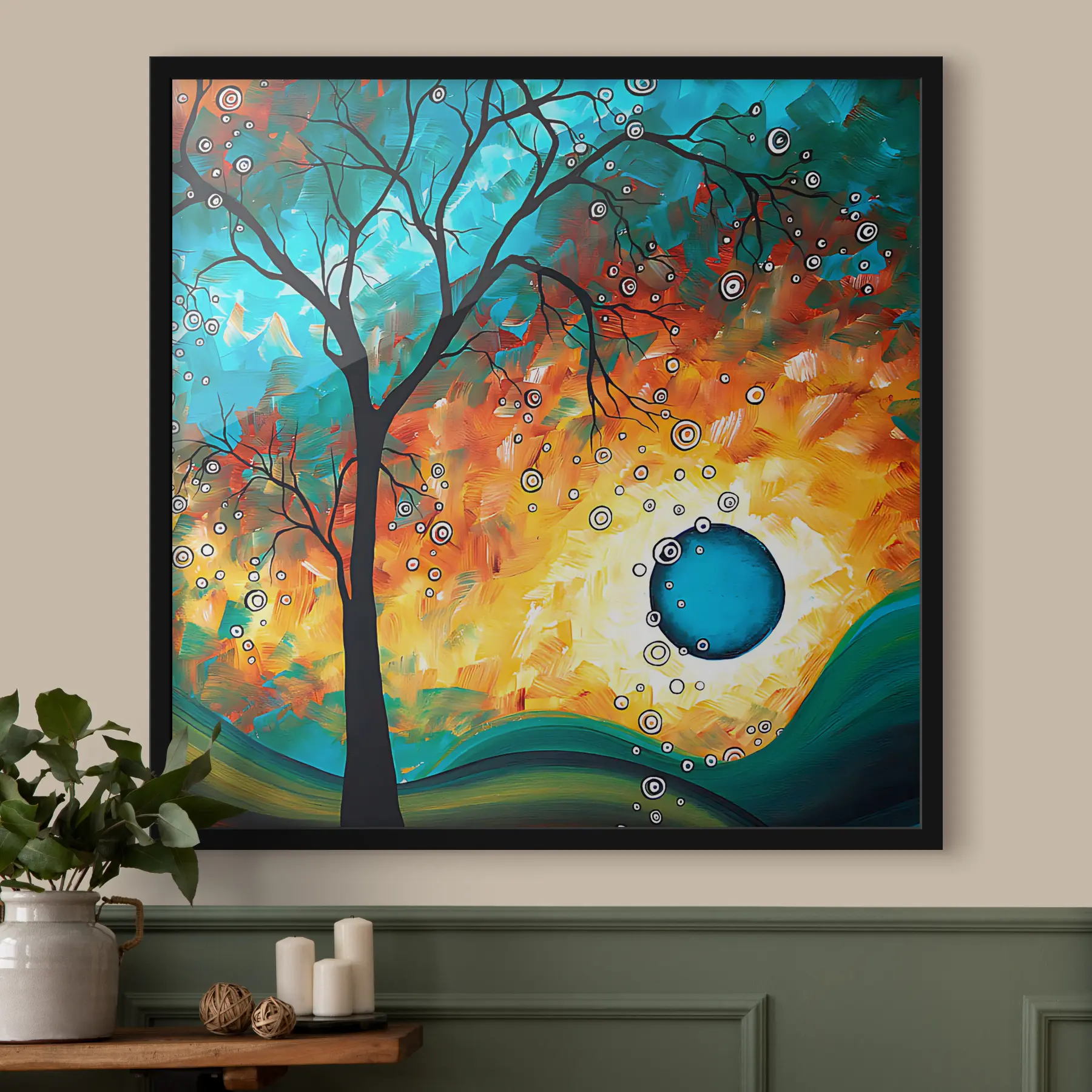 Fotobehang Boom met regenboogpatroon f34434