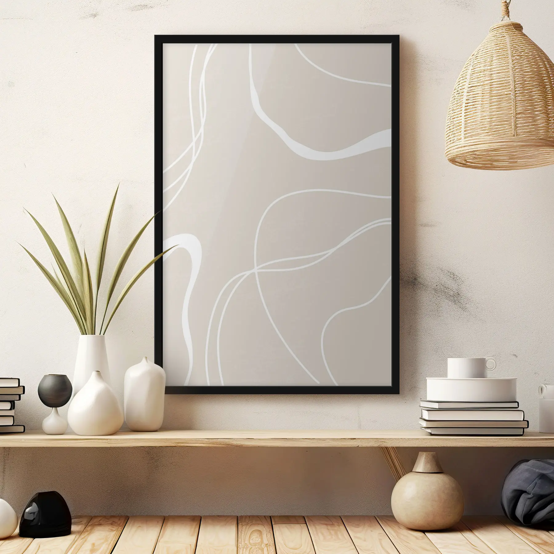 Fotobehang Abstractie op een beige achtergrond f36489