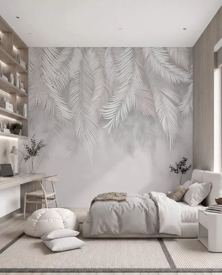 Fotobehang Bungelende palmbladeren u48556d1