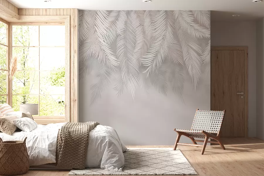 Fotobehang Bungelende palmbladeren u48556d1
