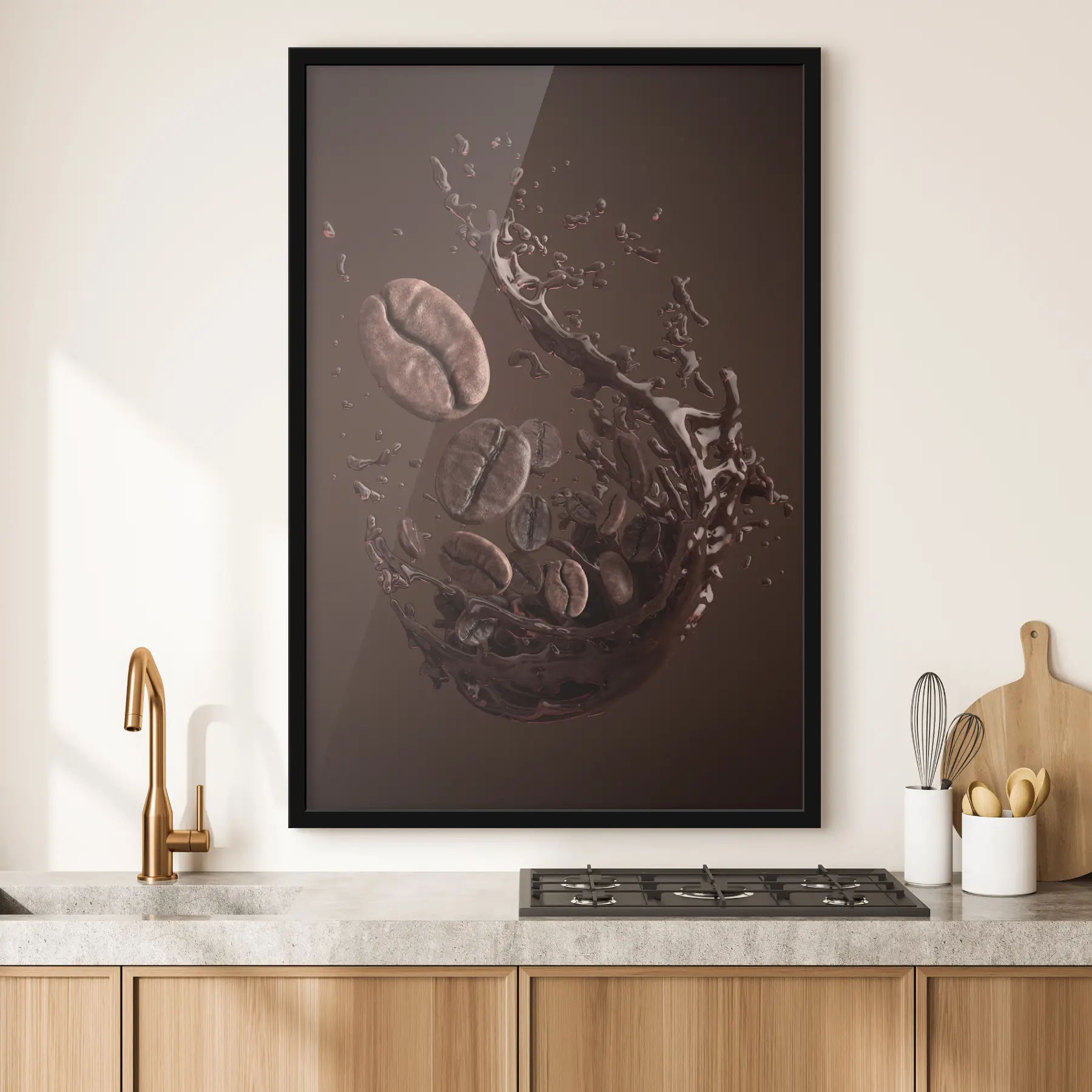  Schilderijen Koffie en koffiebonen grafisch effect f37176