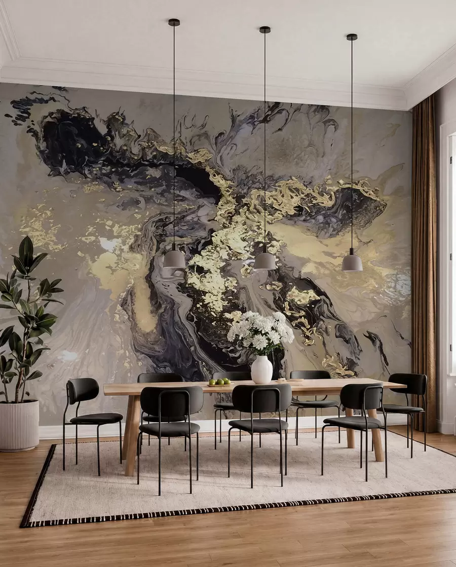 Fotobehang Zwart marmer u16941d3