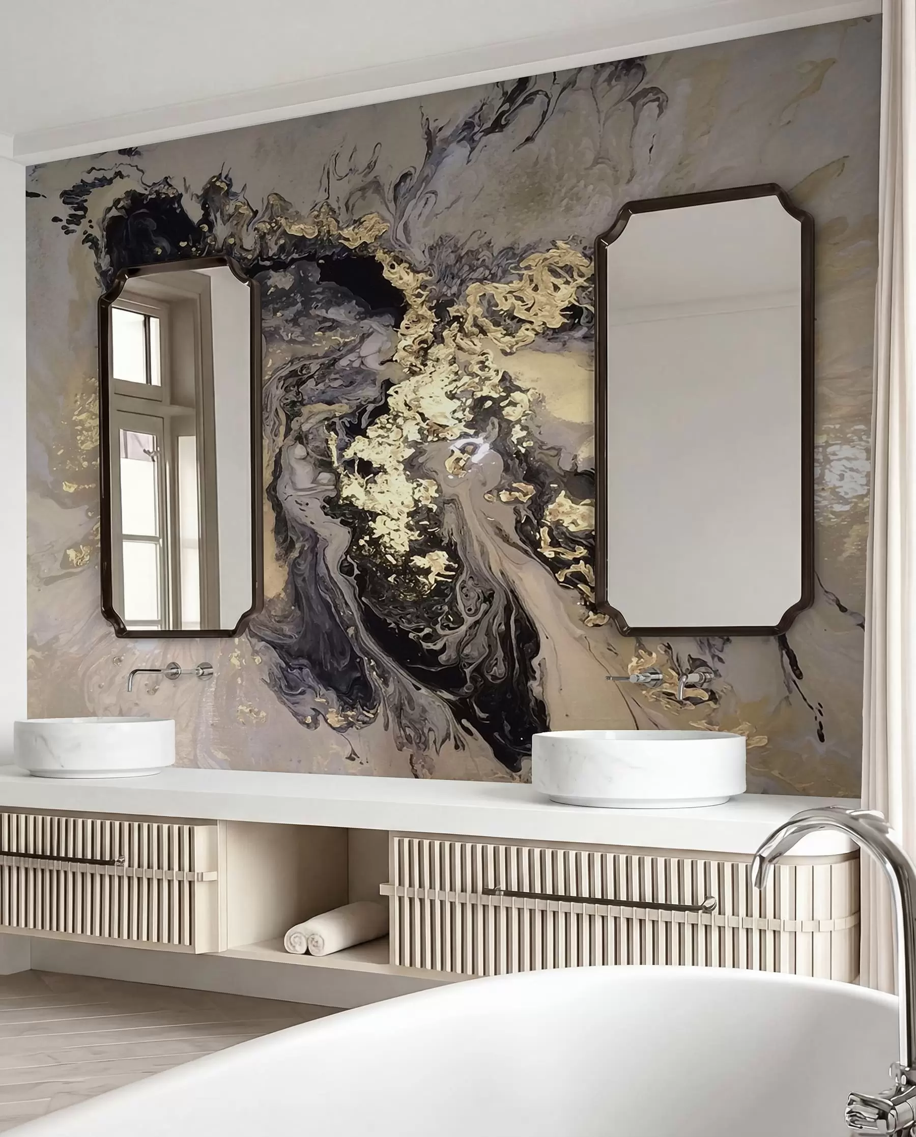 Fotobehang Zwart marmer u16941d3