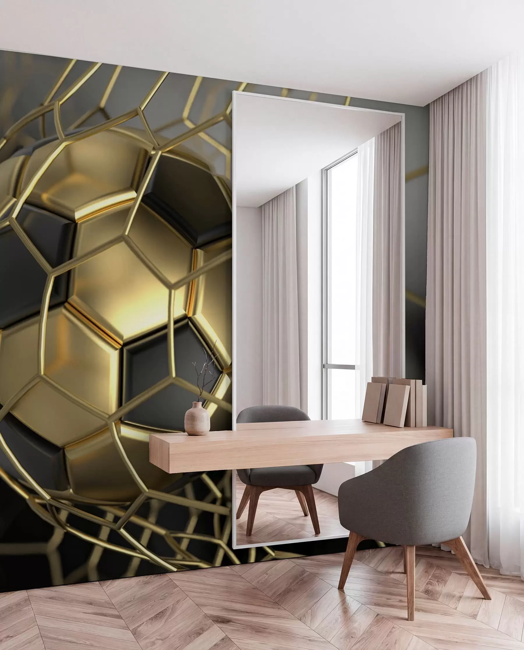 Fotobehang Een voetbal in het doel u73010d3
