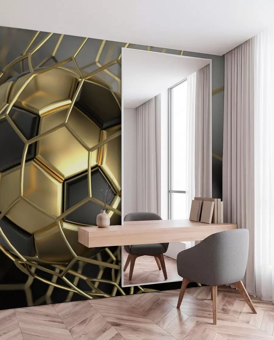 Fotobehang Een voetbal in het doel u73010d3