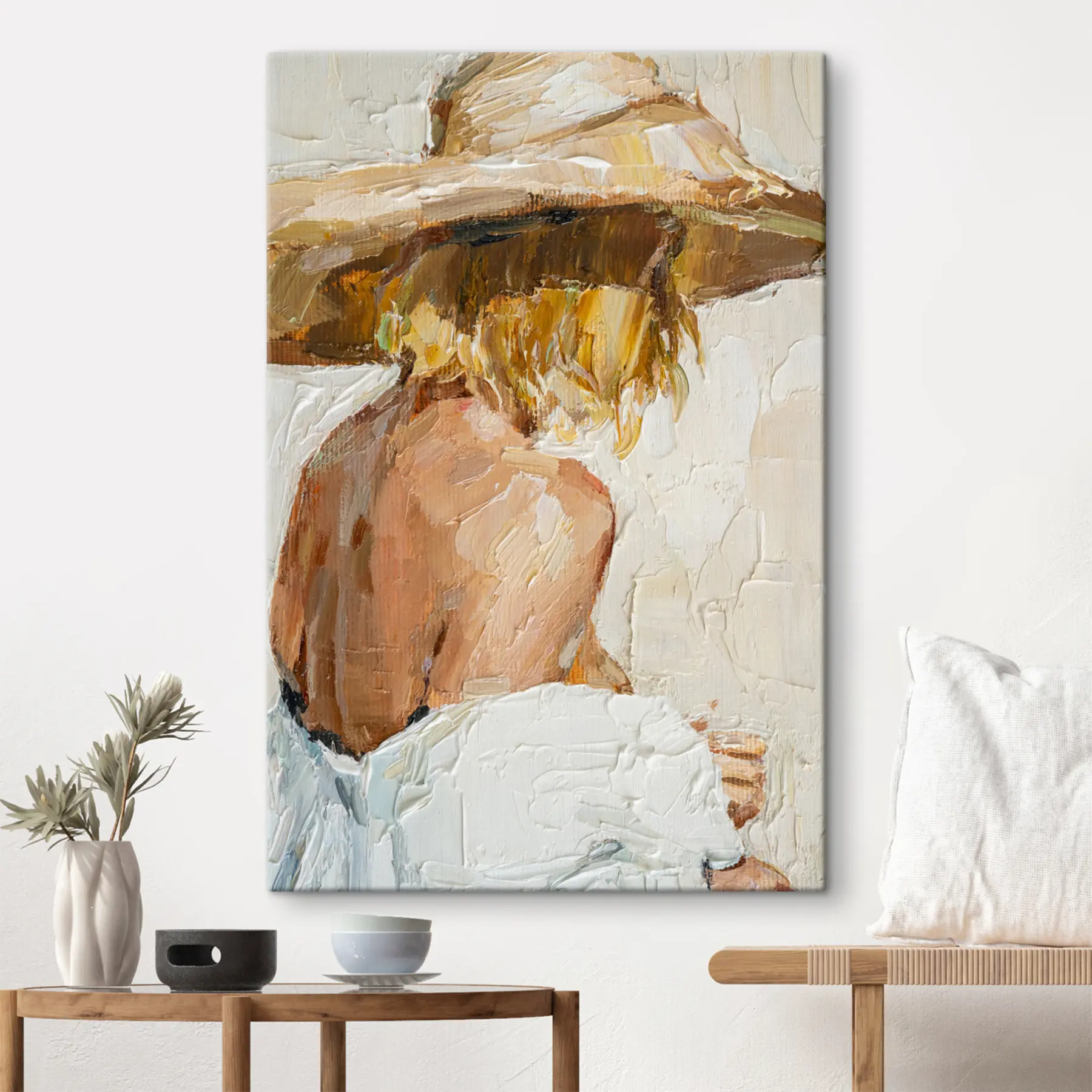  Schilderijen Portret van een vrouw op de rug in olieverf s37061