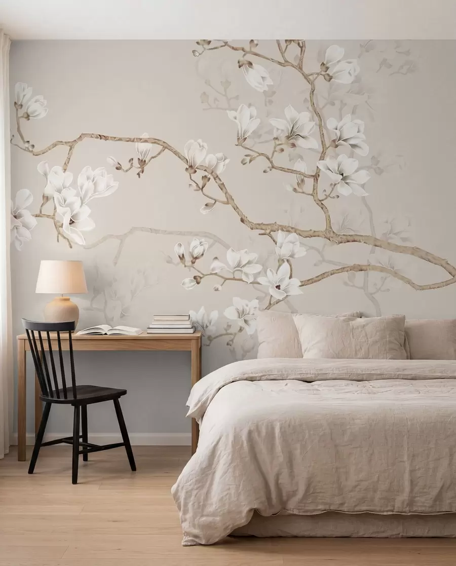 Fotobehang Magnoliaboom in de tuin u25842d1