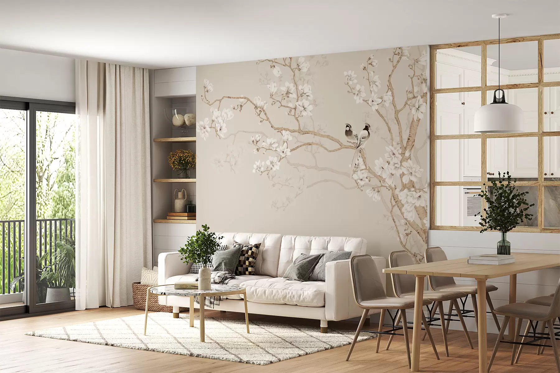 Fotobehang Magnoliaboom in de tuin u25842d1