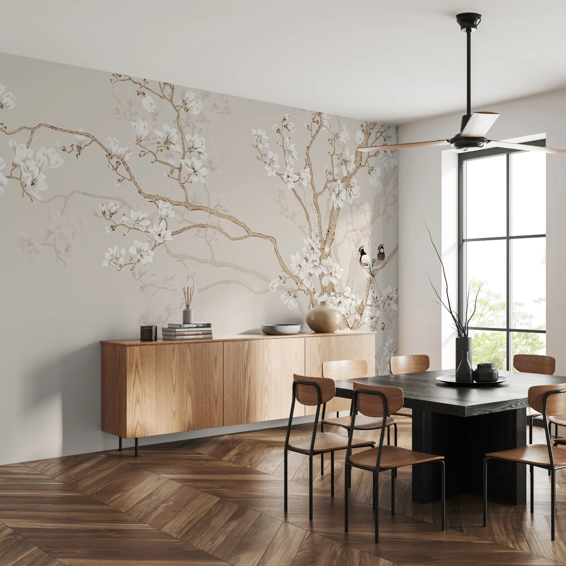 Fotobehang Magnoliaboom in de tuin u25842d2