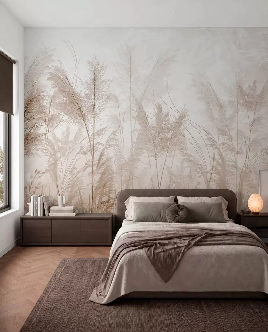 Fotobehang Hoge planten in pastelkleuren u93903d2
