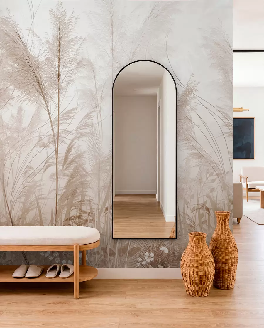 Fotobehang Hoge planten in pastelkleuren u93903d2