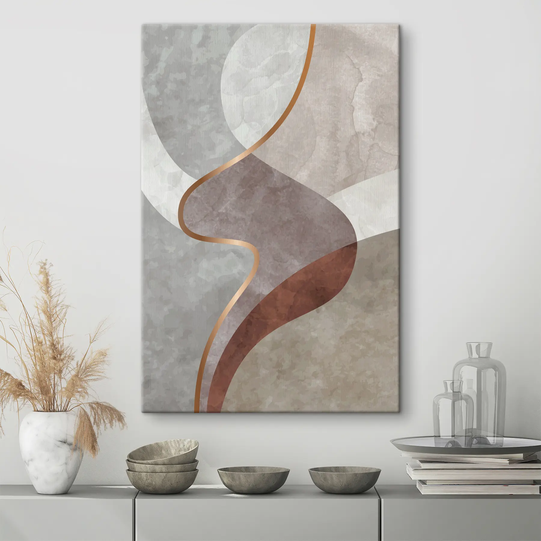 Fotobehang Geometrische abstractie in aquarel s37489